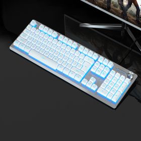 Wolftu Outer Code Spot Supports Usb Mixed Color Mechanical Axis Gaming Wired Keyboard (Option: White blue)