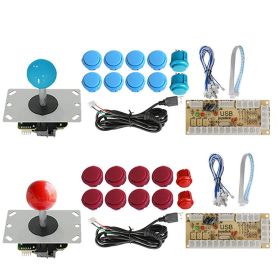 Button USB joystick control chip board accessories game set (Color: Red)